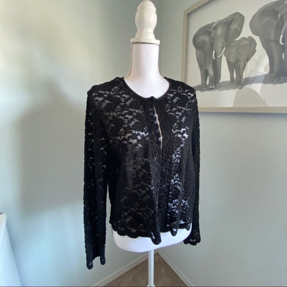 connected apparel Sweaters - Black lace cardigan